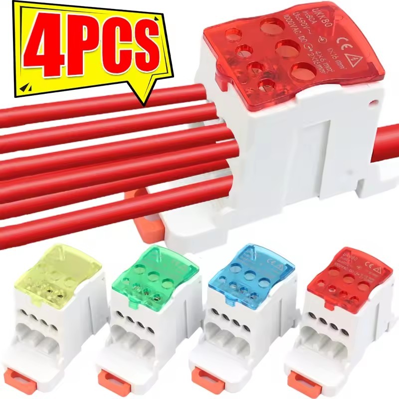 1/2/4 ชิ้น 7 หลุม Push-in Compact Rail Splitter กล่อง - ไฟฟ้าแยก Din ...