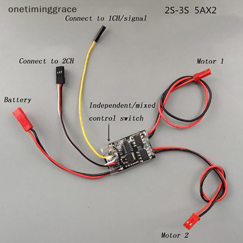Régulateur De Vitesse (ESC) Bidirectionnel 5A Pour Moteurs Brossés | Compatible 2S-3S LiPo | Pour Chars RC 1/35, Modèles Différentiels - 4