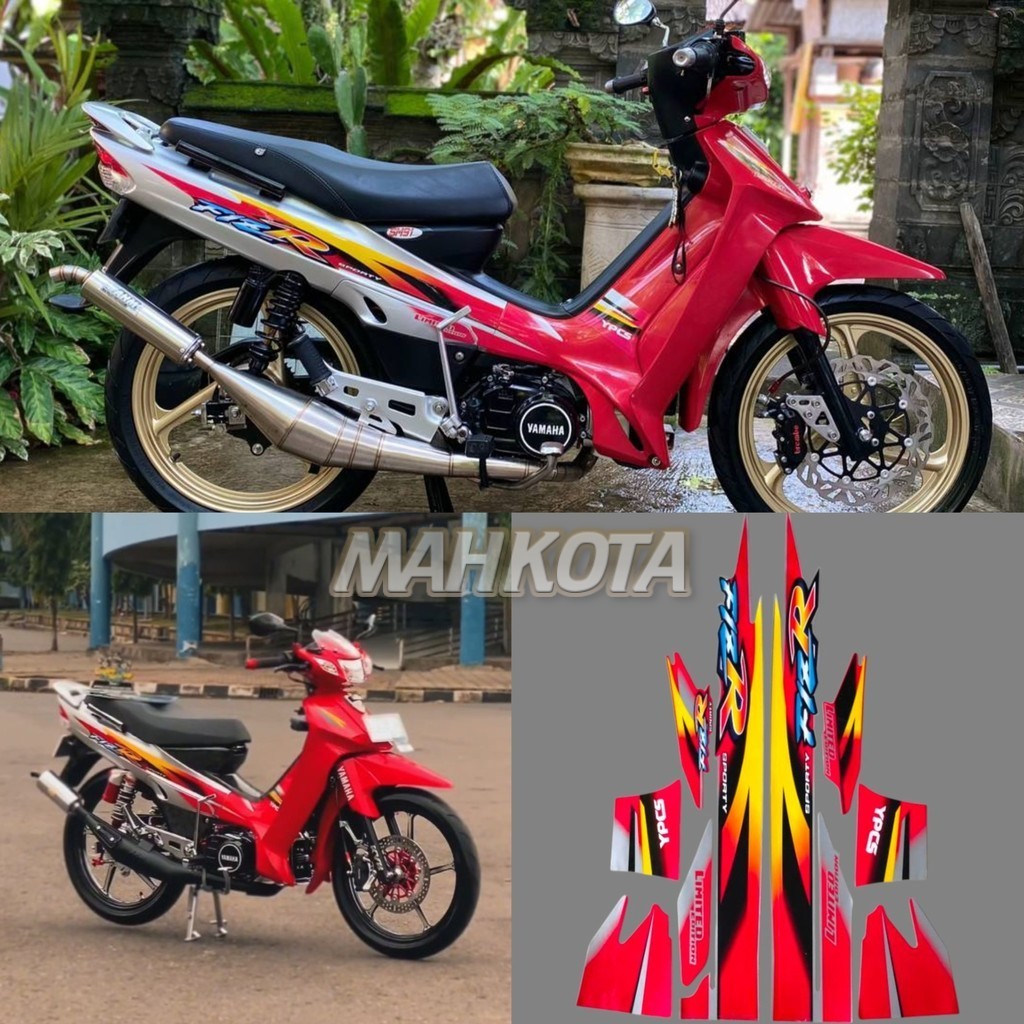 Merah รถจักรยานยนต์ Polet สติกเกอร์ Striping List fizr fiz r f1 zr ...