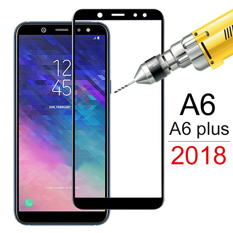 กระจกนิรภัยสําหรับ Samsung Galaxy A6 2018 Plus A6plus A600F ป ้ องกันหน ...