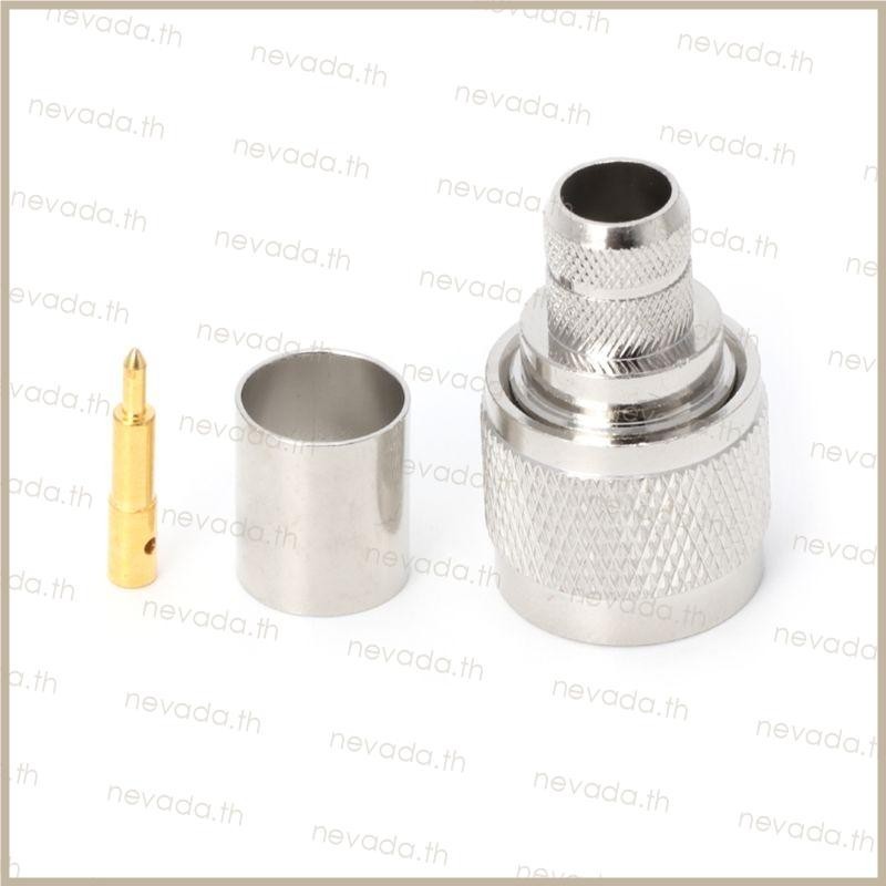 Nev ♘ 1 ชุด N Type Crimp Plug RF Connector Coaxial Converter Adapter ...