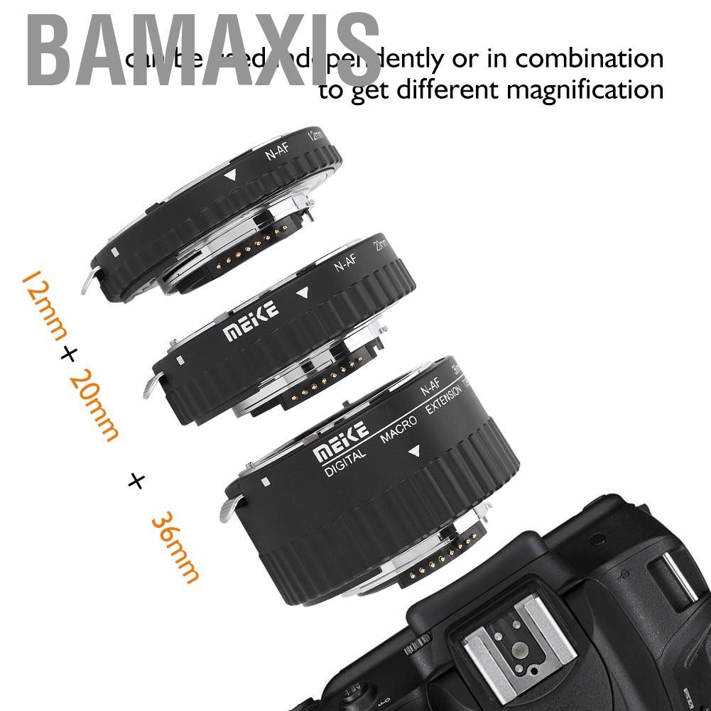 Meike MK-N-AF1-A – Kit Di 3 Tubi Di Prolunga Da 12, 20 E 36 Mm Per Nikon DSLR, Baionetta In Metallo, Supporta AF E TTL, Per Macro E Primi Piani