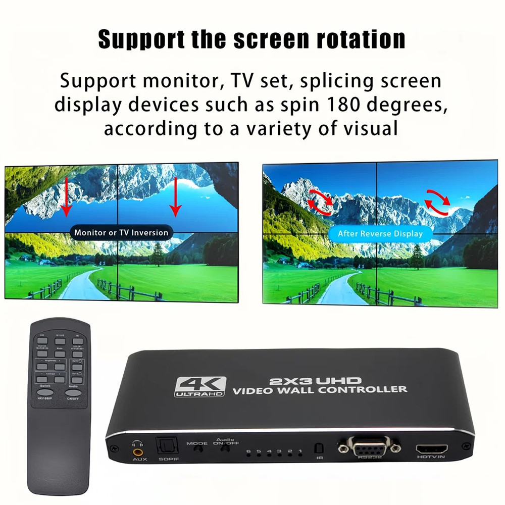 2x3 HDMI Video Wall Screen Controller 4K Splicing โปรเซสเซอร์ 1x2 1x3 ...