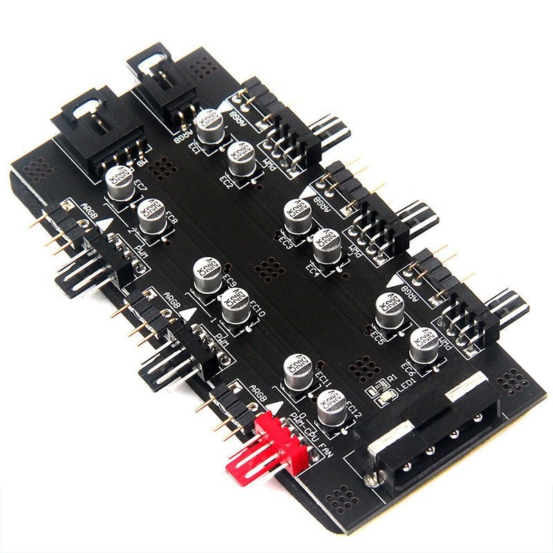 ฮับเมนบอร์ดคอมพิวเตอร์ IDE 1 ถึง 6 ทาง PWM/ARGB ฮับพัดลม 4 พิน 5V 3 พิน ...