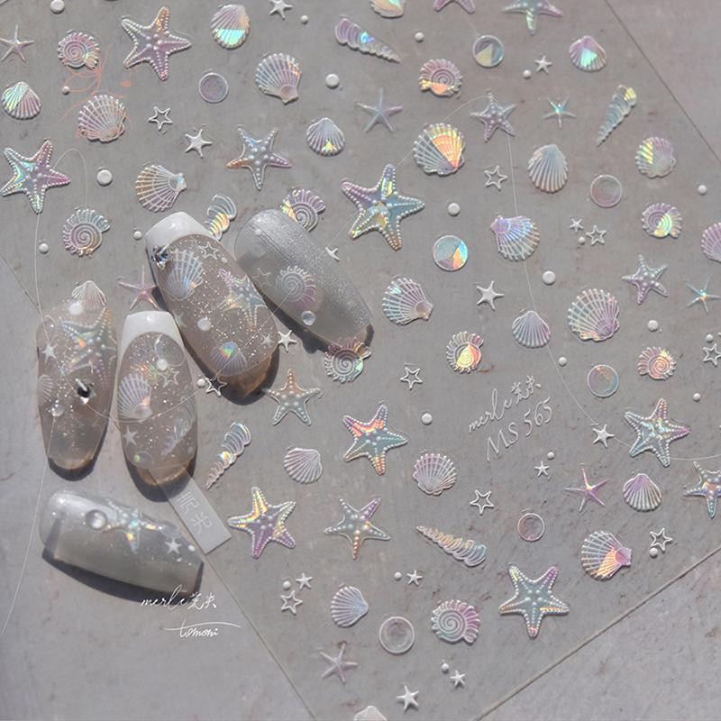 [maybeauty] Shiny Shell Light Laser Sea Shell Conch ปลาดาว Star กาวสติก ...