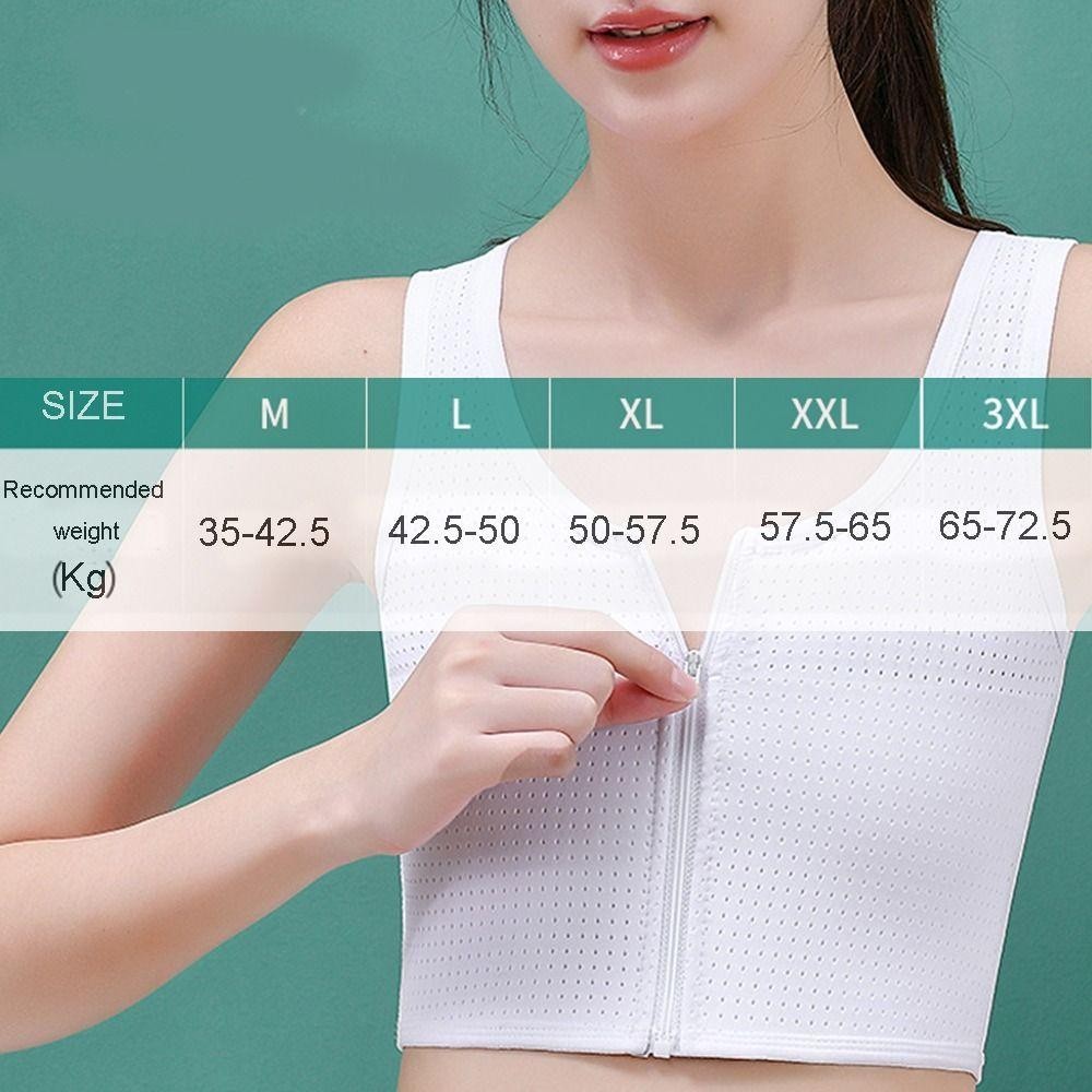 Sandieyagen Fitting Corset Vest, หน้าอกแบน Slim Breathable Zipper Chest ...