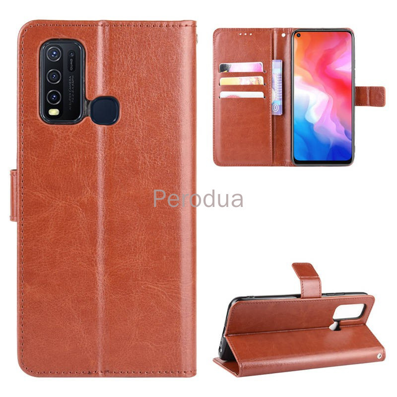 Vivo Y30 Y50 1935 1938 V1965A Case Flip PU Leather Wallet Back Cover Vivo  Y30 Y 30 VivoY30 Phone Casing Stand