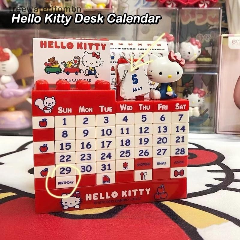 Tt Kawaii Hello Kitty ปฏิทินตั้งโต๊ะอะนิเมะ Sanrio KT Cat Creative DIY ...