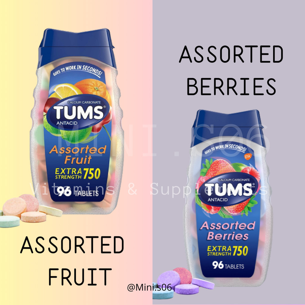 Tums Antacid , Chewable Tablets x 96 Chewable Tablets [เม็ดเคี้ยว] Shopee Thailand