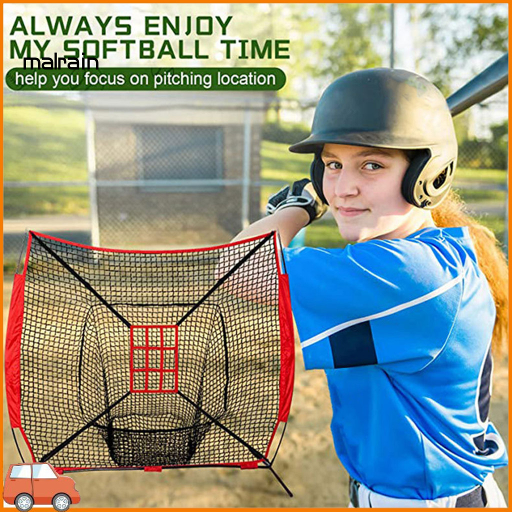 [Ma] Softball Pitching Net ตาข่ายขว้างตาข่ายตีตาข่ายเบสบอลแบบพกพา ...