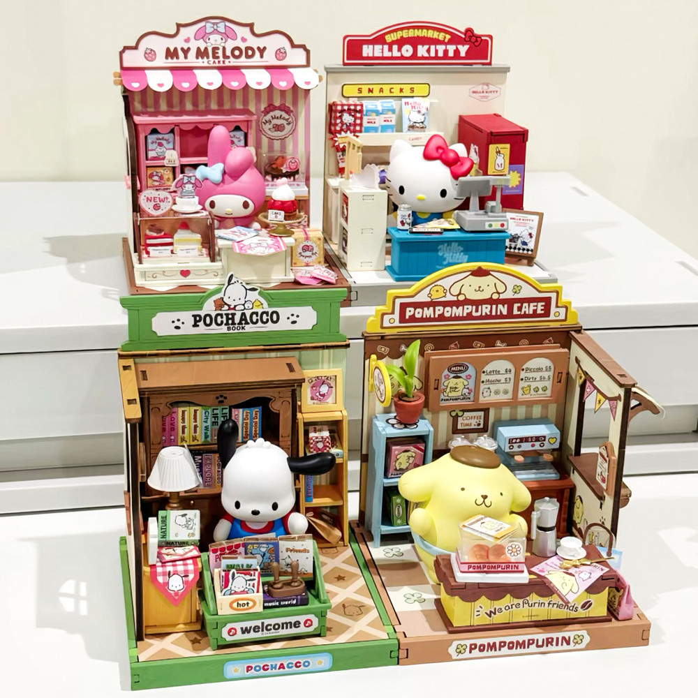 Ruolai Sanrio diy Hut Cute Fun Manager Series โมเดลจิ๋ว Hello Kitty ...