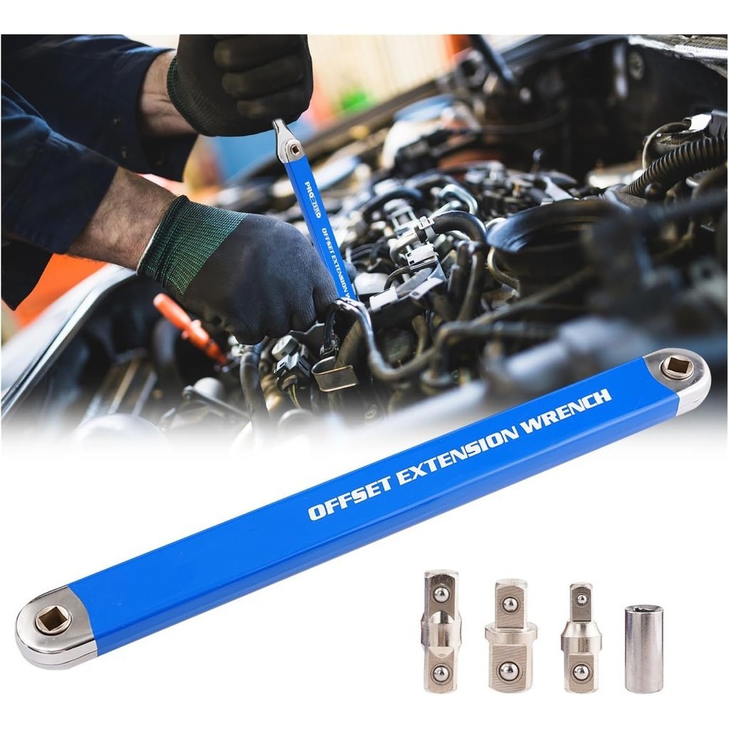 Spanner ประแจขยายชุด Offset Ratchet Spanner Extender พร้อมอะแดปเตอร์ซ็ ...