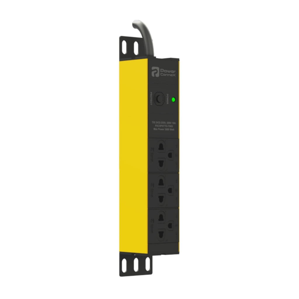 POWERCONNEX DOUBLE PROTECTION ปลั๊กพ่วง เต้ารับ 3 ช่อง สายยาว 2 เมตร ...