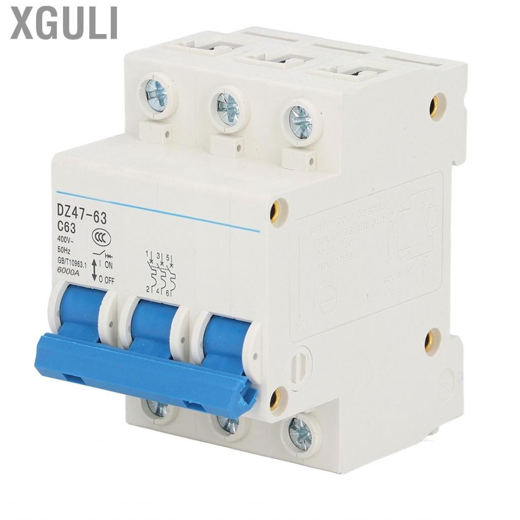 Xguli DIN Rail Mount Circuit Breaker 3P Miniature Bistable Locking ...