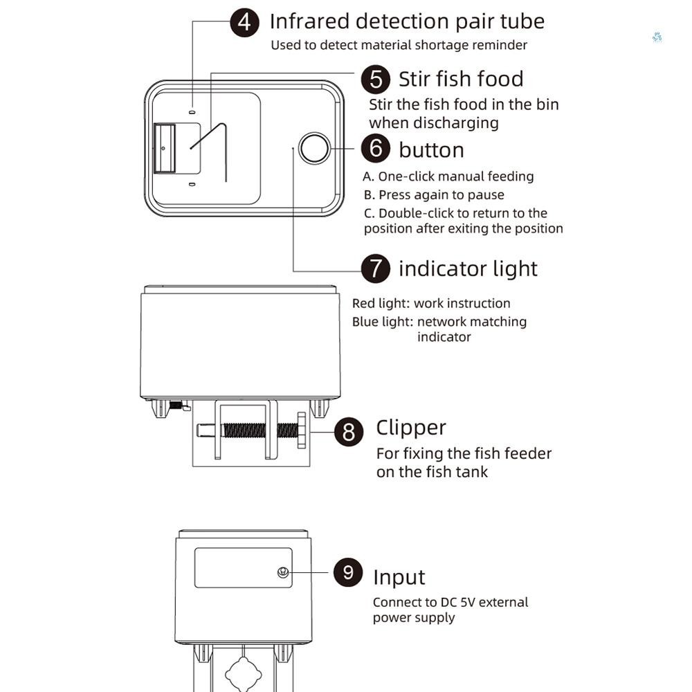 Wifi อัจฉริยะจับเวลาเครื ่ องป ้ อนอัตโนมัติ Aquarium Goldfish Feeder ...