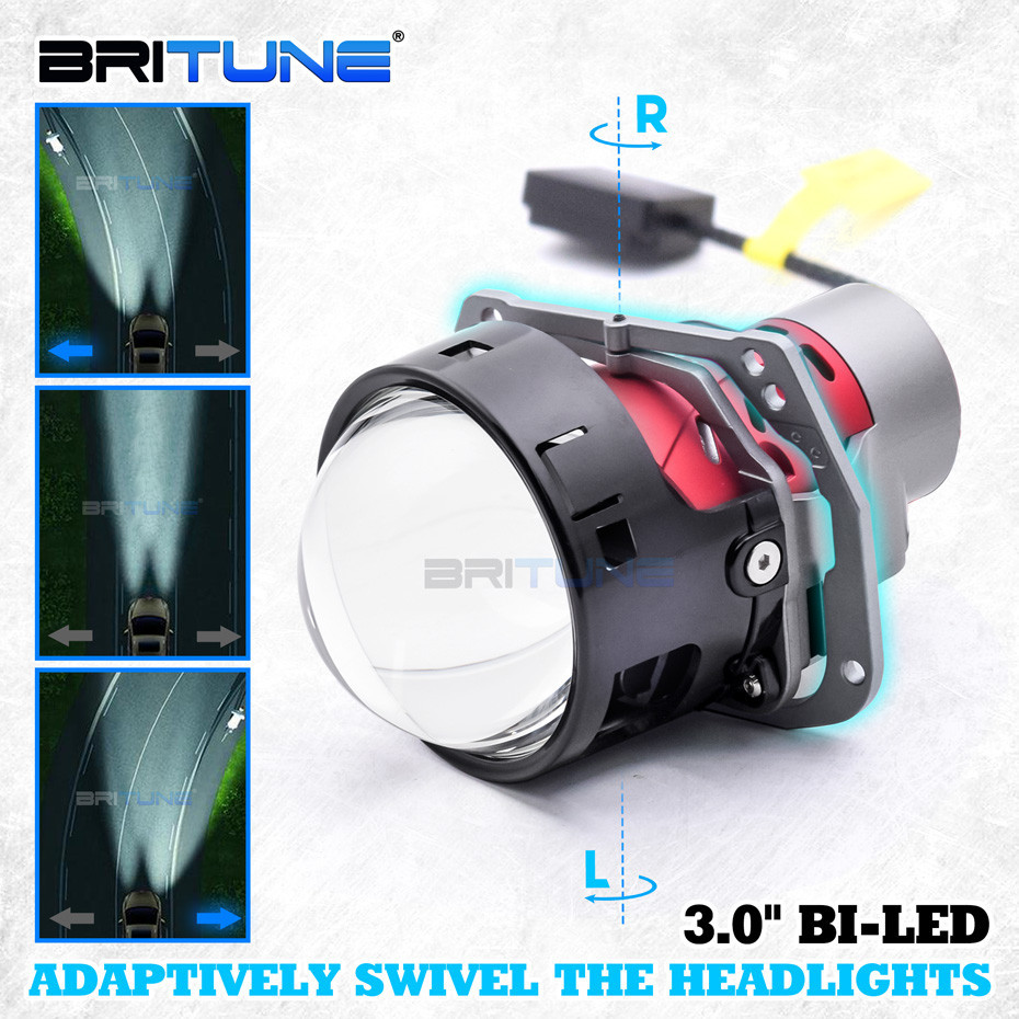 116w AFS ไฟหน้า 17000lm Bi LED โปรเจคเตอร์ไฟหน้าเลนส์ Adaptive ระบบไฟ ...