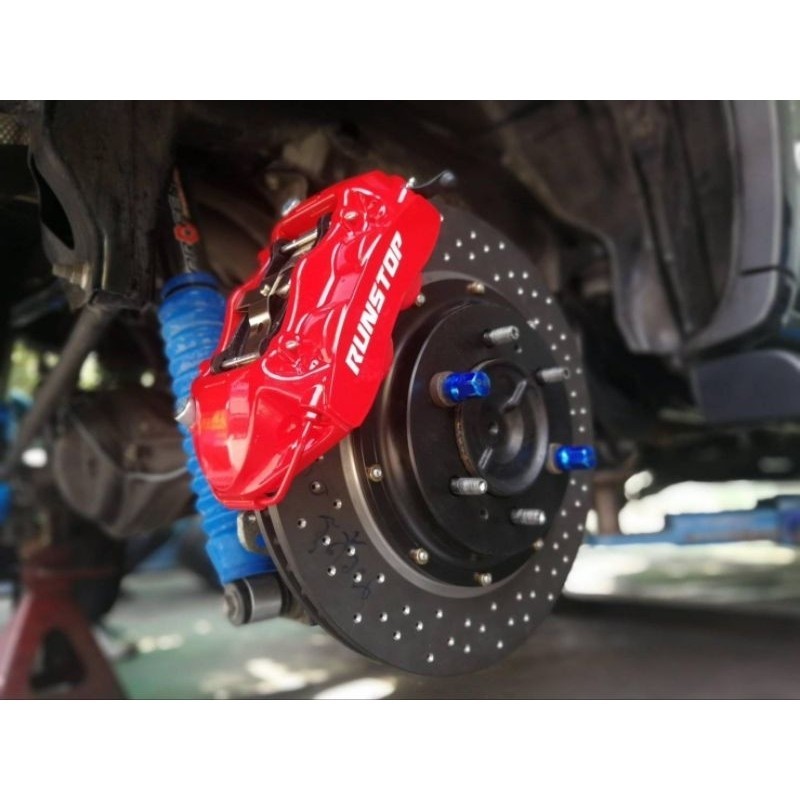 RUNSTOP Disc brake ชุด ปั้มเบรคหลัง ปั้มหลัง R10 4 pot จานขนาด 380 มม. ...