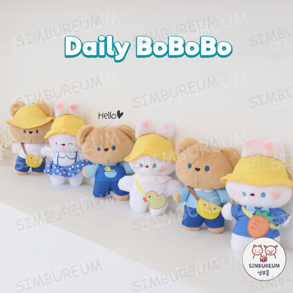 Korea Cute Bear Rabbit Daily BoBoBo Plush Doll Keychain _ 6 Types ...