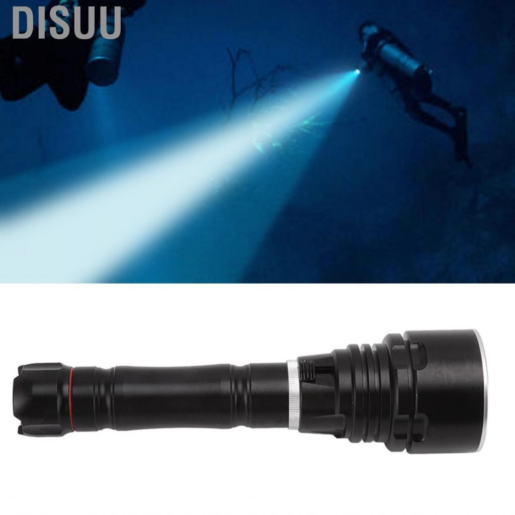 Disuu ไฟฉาย LED ดำน้ำ Stepless Dimming อลูมิเนียมอัลลอยด์ไฟฉายดำน้ำยาว ...