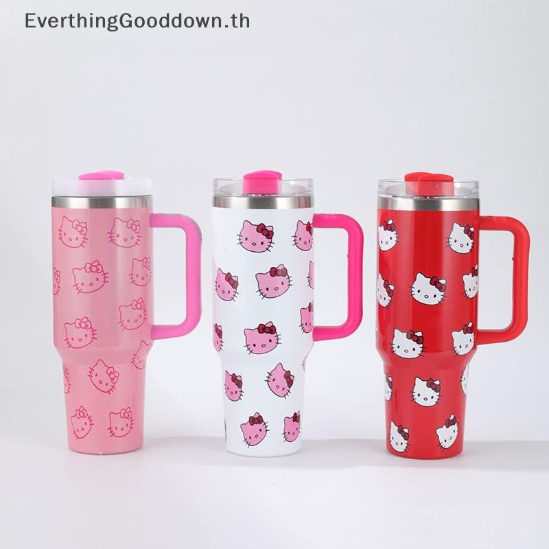 Ever 2024 Hello Kitty Handle ฝาปิดฟางสแตนเลส 40oz สูญญากาศฉนวนแก้วรถ ...