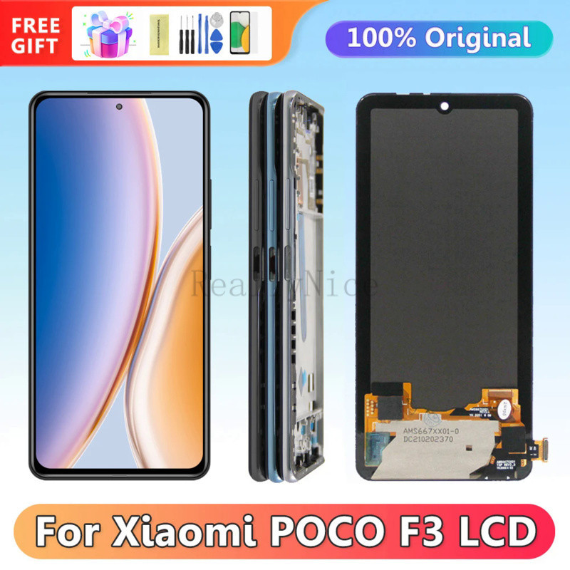 หน้าจอสัมผัสดิจิทัล Lcd AMOLED Poco F3 M2012K11AG ขนาด 6.67 นิ้ว พร้อม ...
