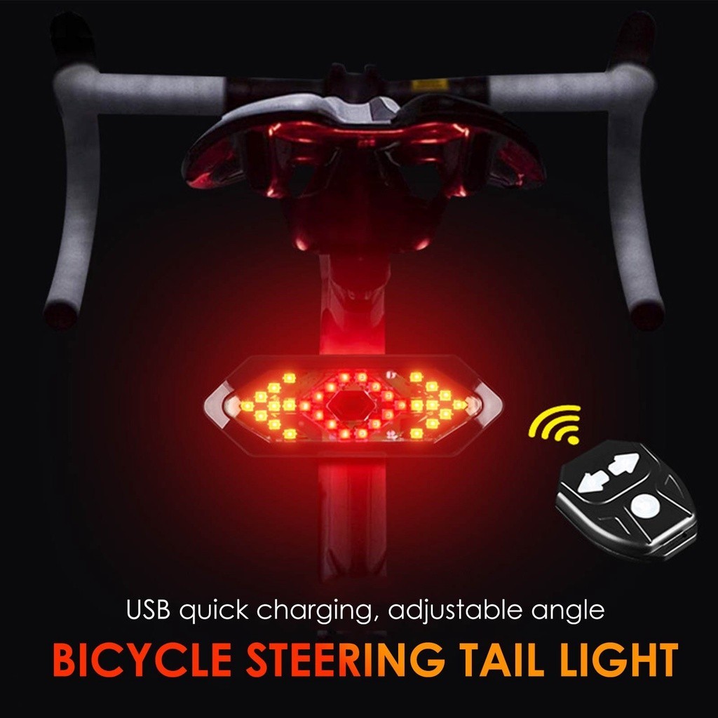 Wireless Remote Control USB Rechargeable Bicycle Taillight /LED Laser ...
