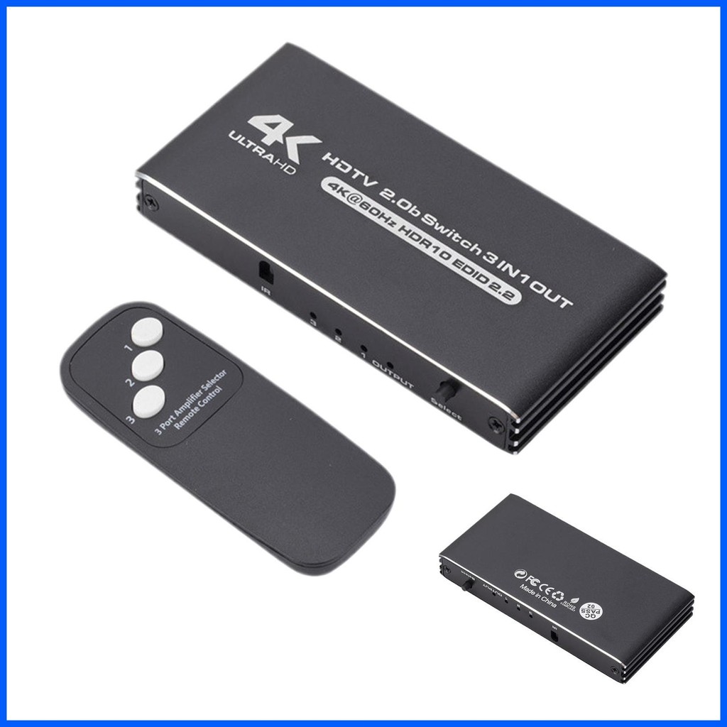 Hdmi 4K HDMI Splitter Box out er Selector 4K พร้อมรีโมทคอนโทรล HDMI Hub ...
