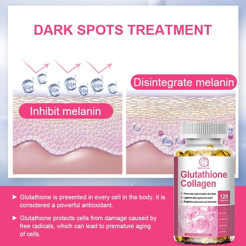 BBEEAAUU Glutathione Collagen Capsules เพื่อผิวขาวกระจ่างใส ต่อต้านวัย  และขจัดเมลานิน กลูตาไธโอนคอลลาเจน