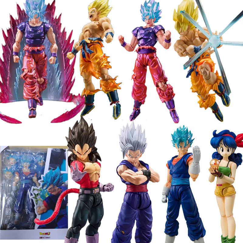 Dragon Stars Series 3 & 4 Action Figure Set - SSGSS Goku, Rose Goku ...