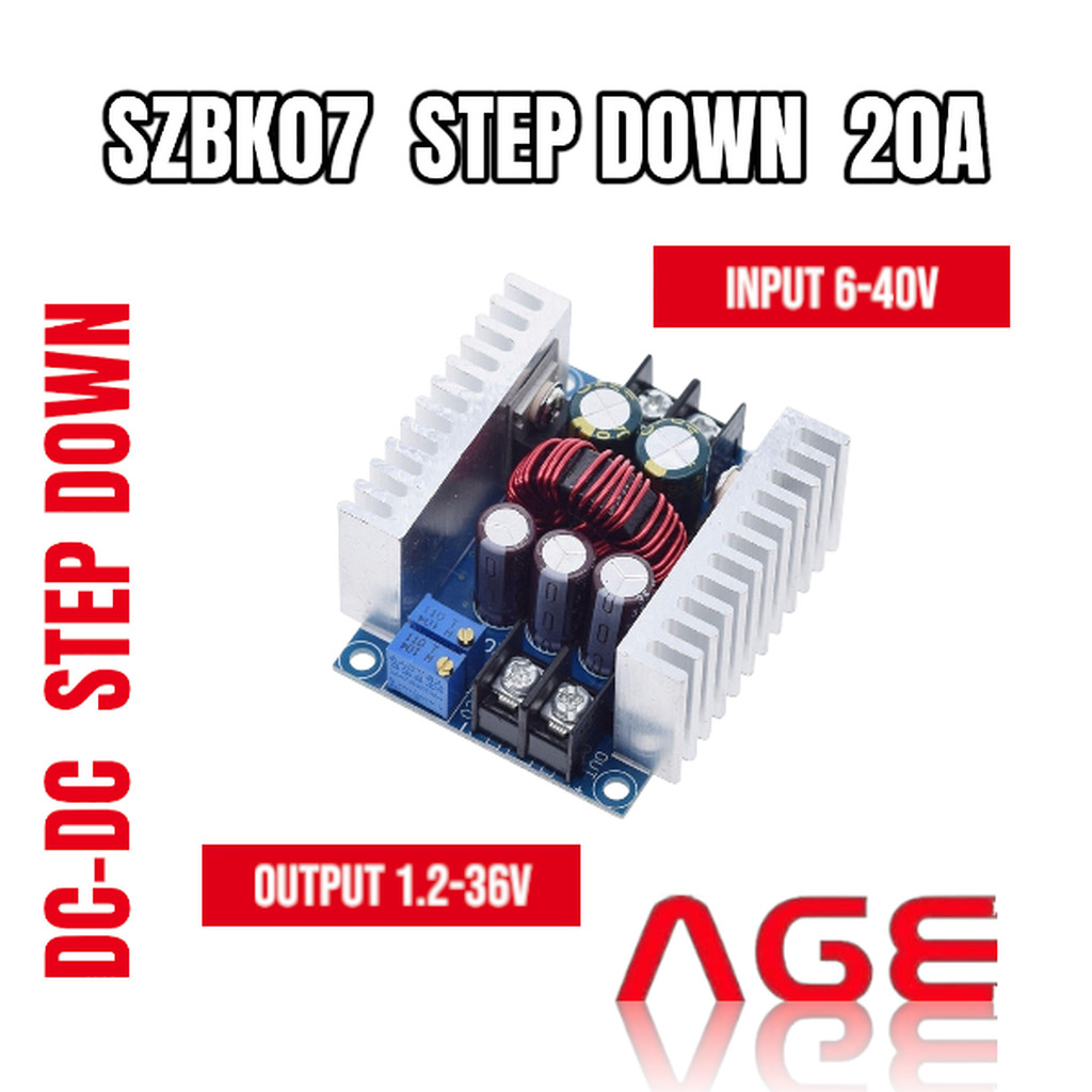 SZBK07 DC-DC Buck Module High Power Step Down 6-40V to 1.2-36V 20A 300W ...