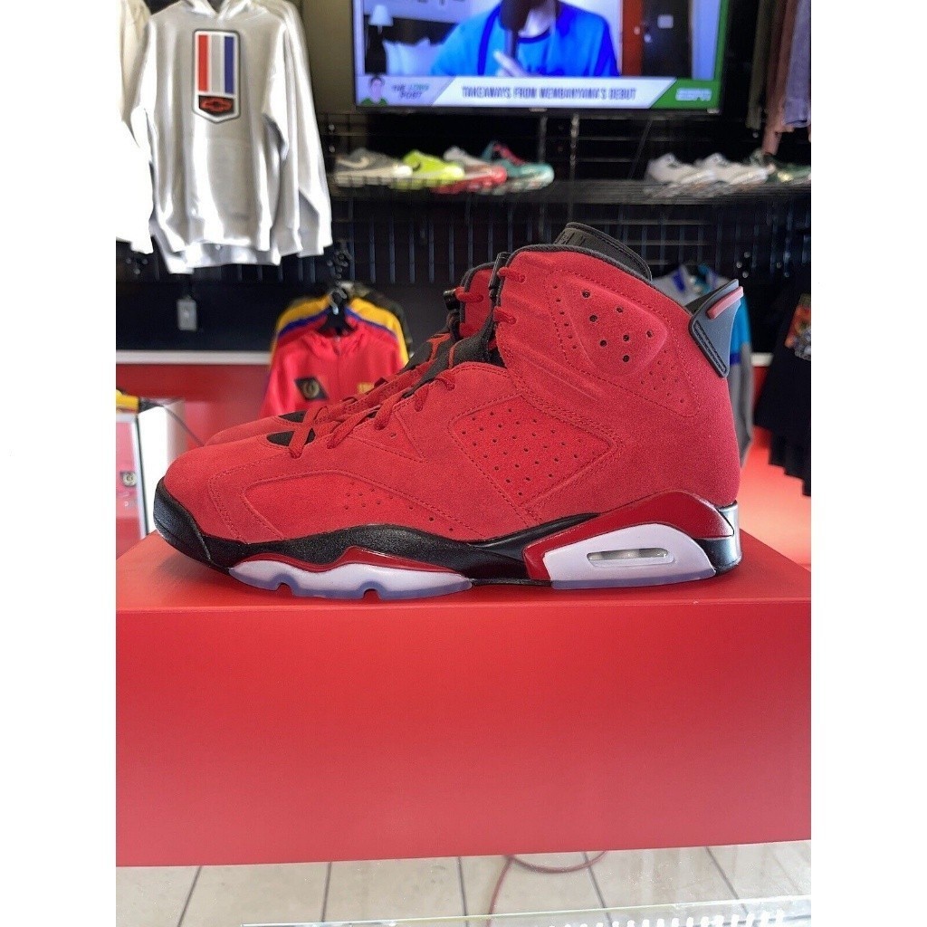 ราคาถูก Air Jordan 6 Retro Shoes Toro Bravo Red Black CT8529-600 ...