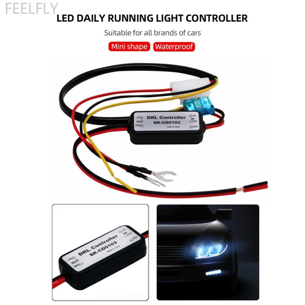 Feelfly รถ LED DRL Controller Auto Daytime Running Light Relay Harness ...
