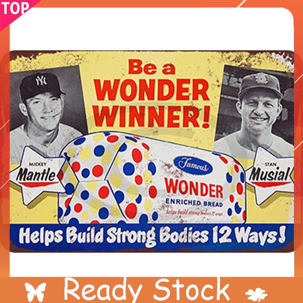 Vintage Metal Plate Be A Wonder Winner ภาพวาดเหล็กสี่เหลี่ยม ...