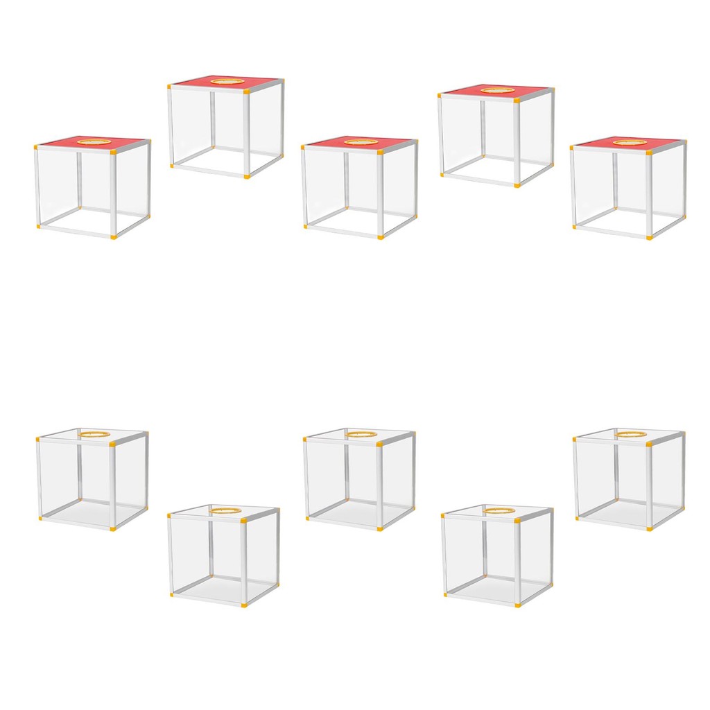 [unjitsh] Clear Lucky Draw Box Card Ball Storage Container Square ...