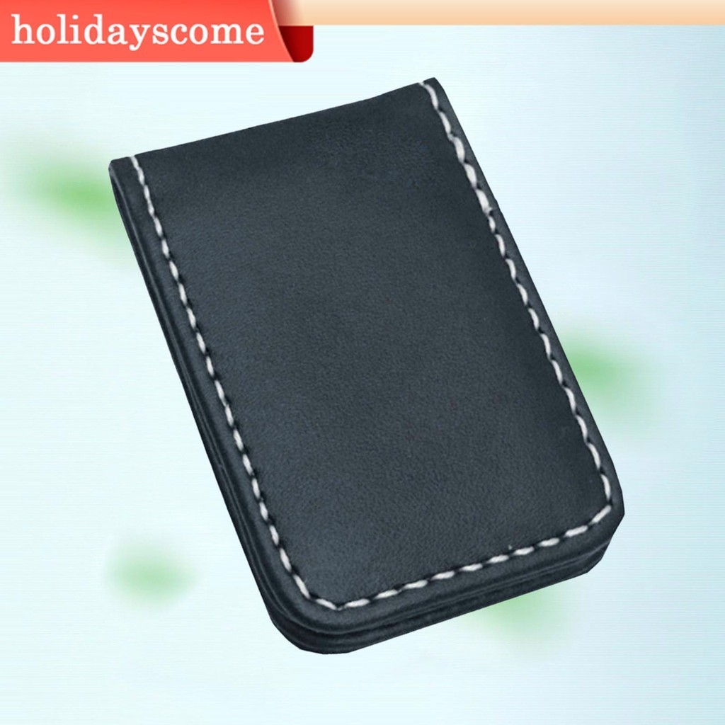Fashion Men Wallet PU Leather Portefeuille With Card Slots Metal Cash Clamp Card Holder Cash Clip Black Carteira