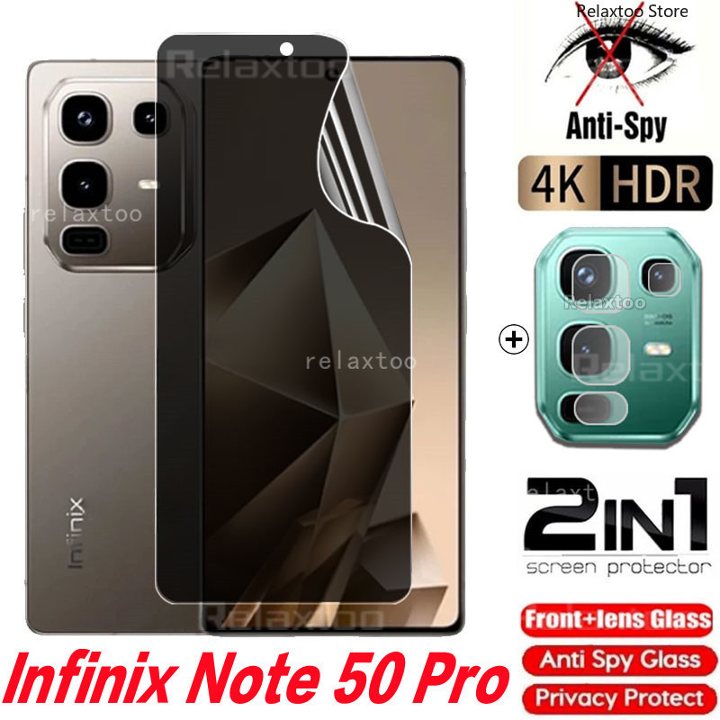 2in1 Privacy Screen Soft Hydrogel Film For Infinix Note50 Note 50 Pro ...