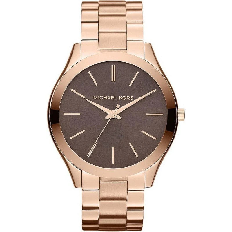 READY STOCK Michael Kors Women's Slim Runway Brown Watch MK3418 แท้ ...