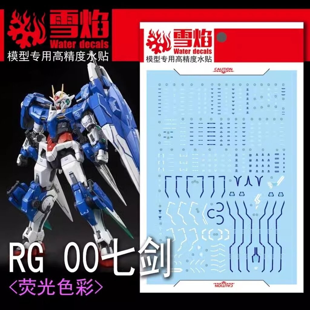 ดีคอลน้ำ RG 00 SEVEN SWORD RG-08 Water Decal Fluorescent color ...