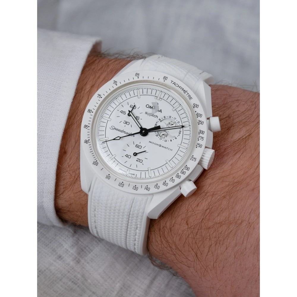 เหมาะสําหรับ Omega Swatch Snoopy Strap Rubber CoBranded Swatch x Omega x Snoopy Strap 20 มม
