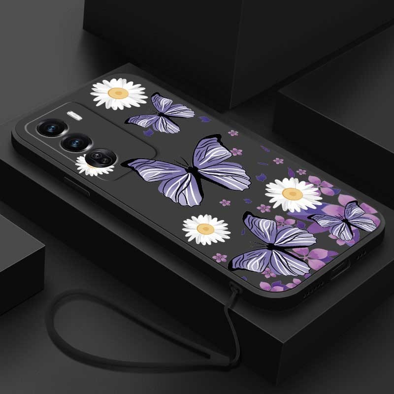 LSPCASA Funda Para Xiaomi Redmi Note 12 5G / Poco X5 – Patrón De Gato Y Mariposa – Con Ranuras Para Tarjetas Y Soporte – Color Verde