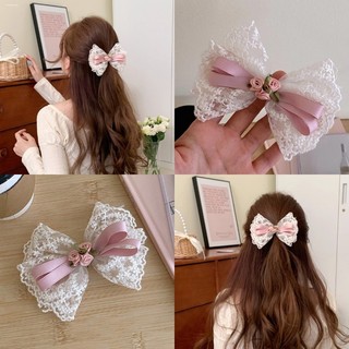Rose Flower Bowknot Hairpin Duckbill clip bên cạnh Bangs phụ kiện tóc