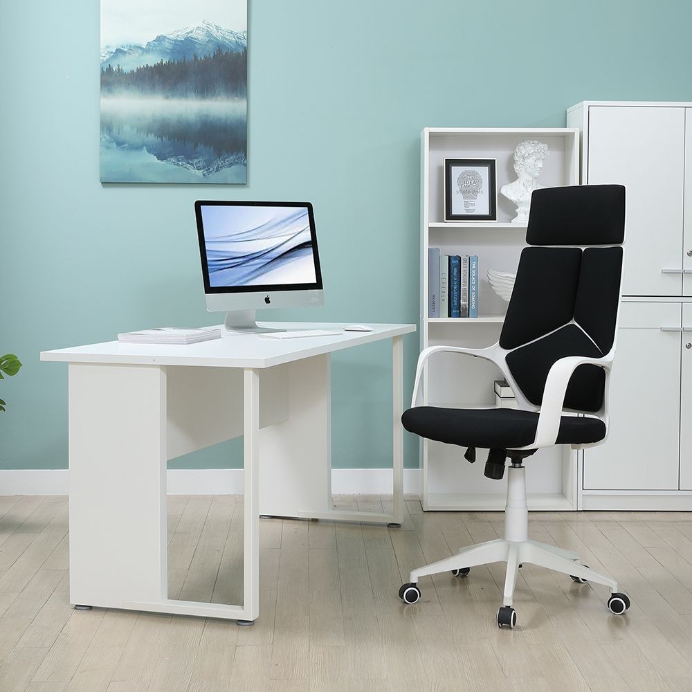 INDEX LIVING MALL เก้าอี้สำนักงานพนักพิงสูง เก้าอี้นั่งทำงาน  Ergonomic ออกแบบมาให้เหมาะกับการนั่งทำงาน ตามหลักสรีรศาสตร์ รุ่น โวลเฟรม - เก้าอี้ สีขาว/ดำ