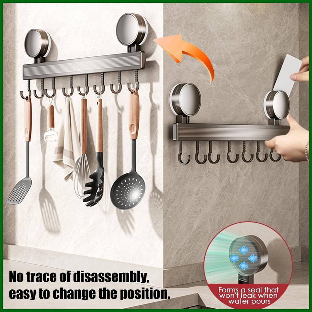 เครื่องครัวดูด Hook Wall Kitchen Hook Rack ดูด Heavy Duty ในครัวเรือน ...
