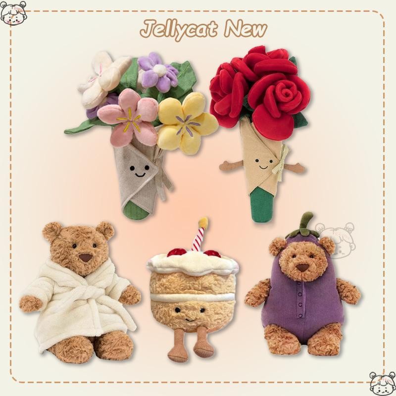 Jellycat Rose Bouquet Plush Soft Valentines ของเล่นตุ๊กตา Forever Roses ...