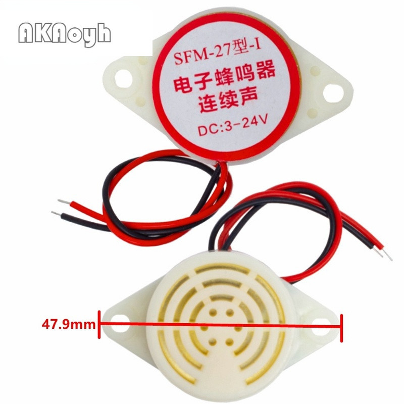 thumbnail image 2 of 10x SFM-27 3-24V DC 90dB Intermittent Buzzer – Beep Alarm Sounder, Unbranded 2 of 6