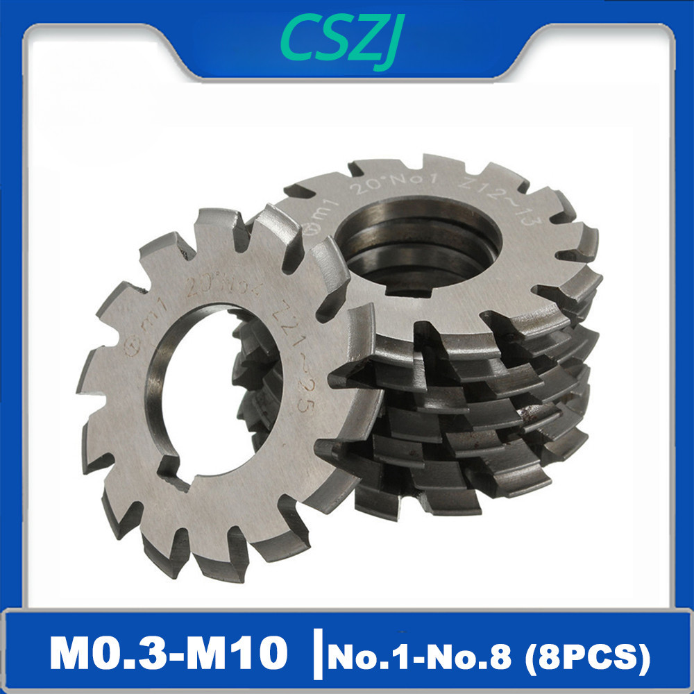 HSS Gear Milling Cutter M0.6 M1 M2 M3 M4 M5 M6 M8 Modulus Degrees Disc ...