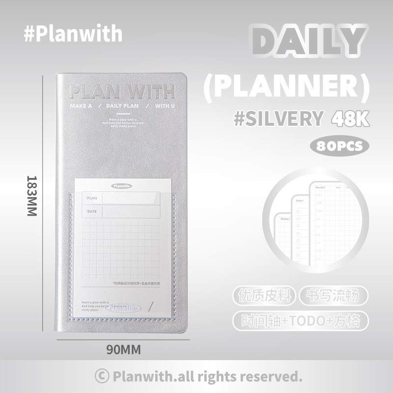 Cdaily|Student Planner todolist Notebook Timeline Checkered Notebook ...