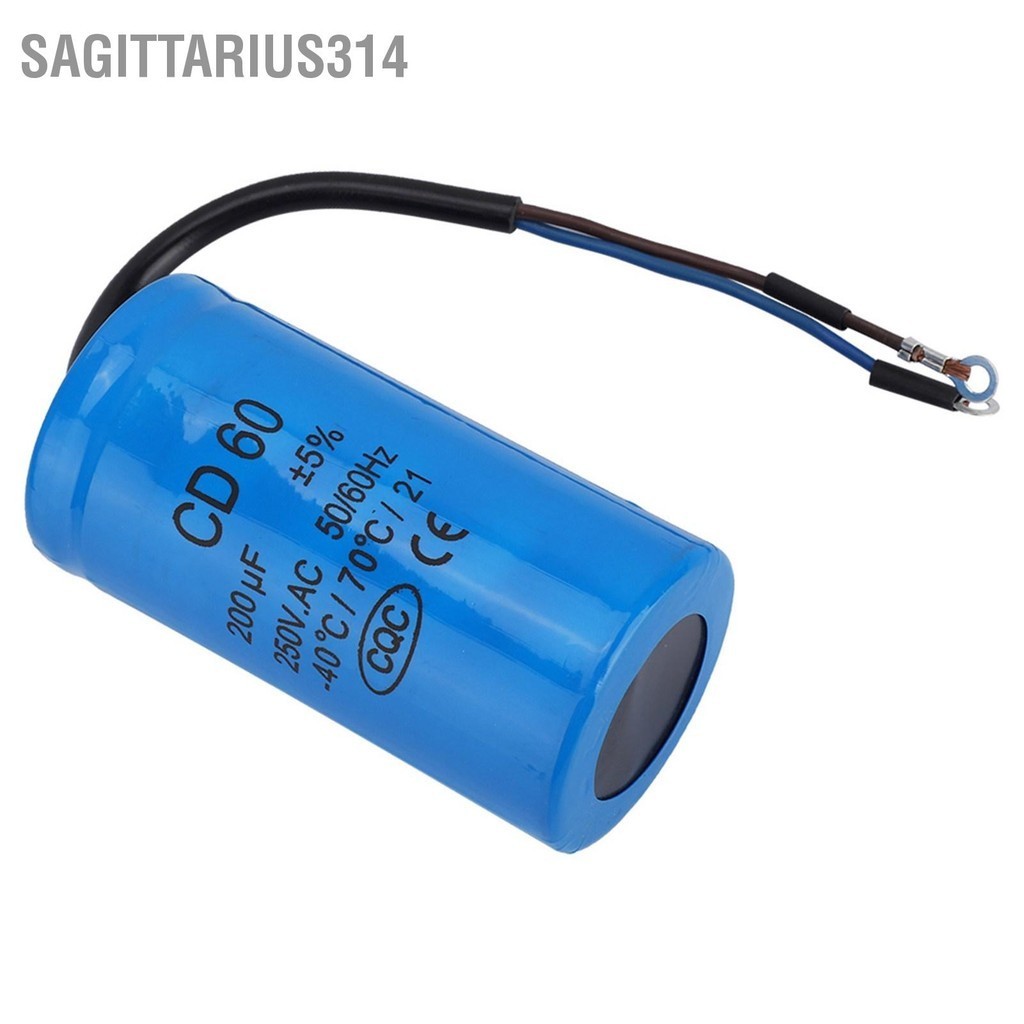 Condensatore CD60, condensatore CA 250 V 50 / 60Hz 150uF Condensatore di marcia motore con cavo per compressore d'aria motore