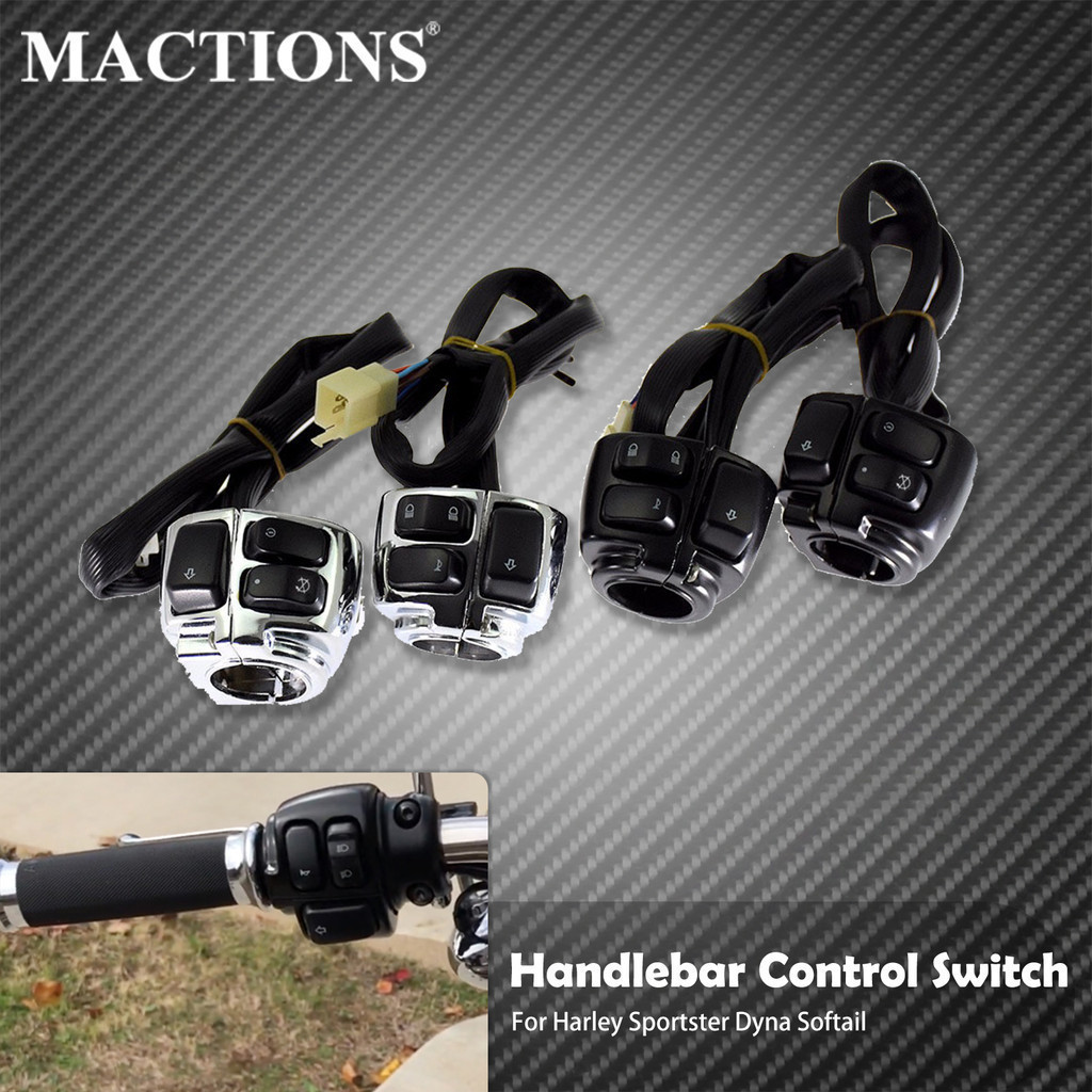 YJ Motorcycle 1" Handlebar Control Switches+ Wiring Harness For Harley ...