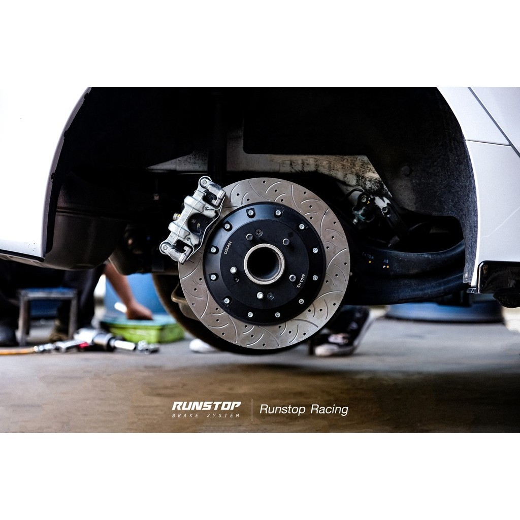 RUNSTOP จานขยาย จานเบรค เจาะรู เซาะร่อง ตรงรุ่น Nissan March almera ...